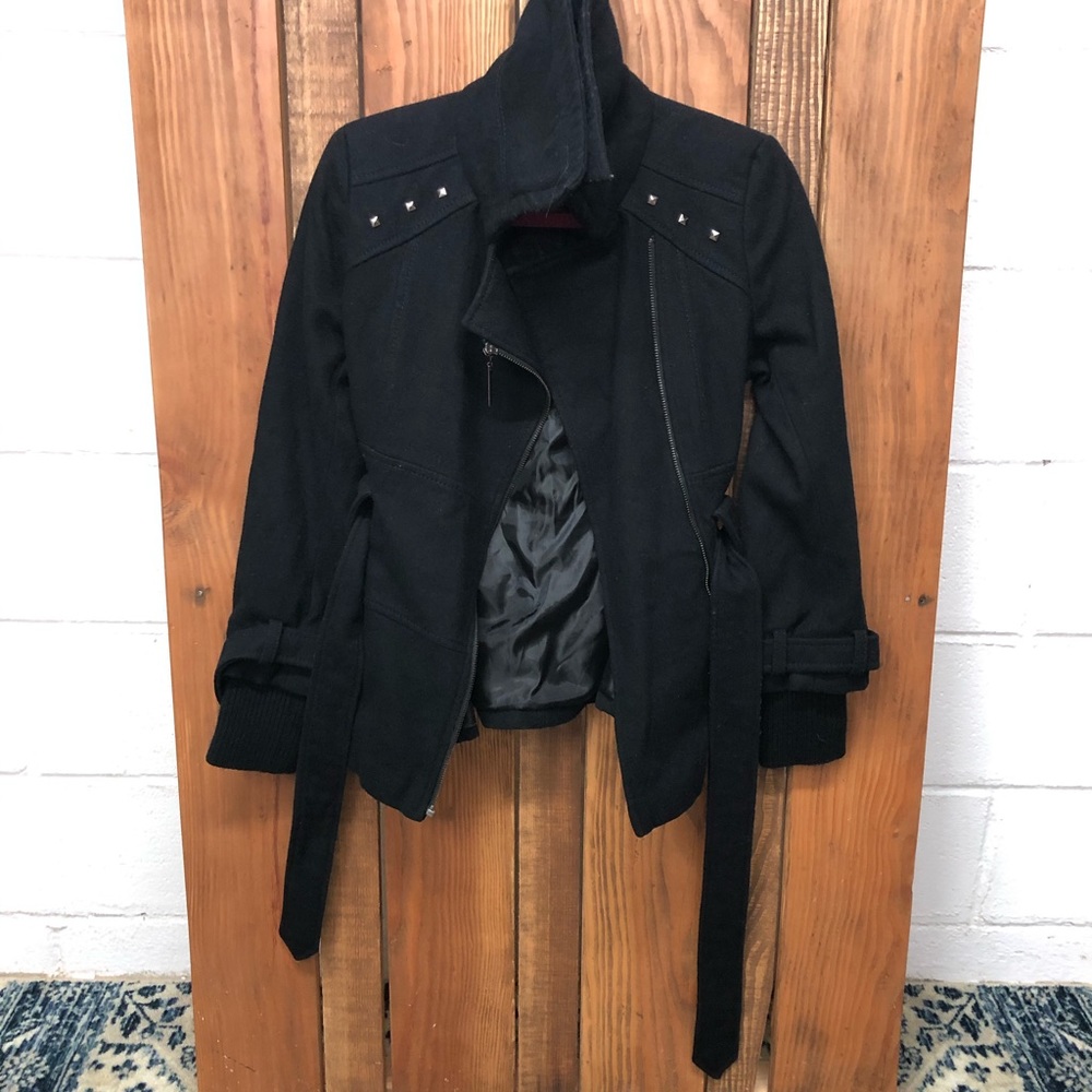 Kensie size small black studded coat - Picture 3 of 6